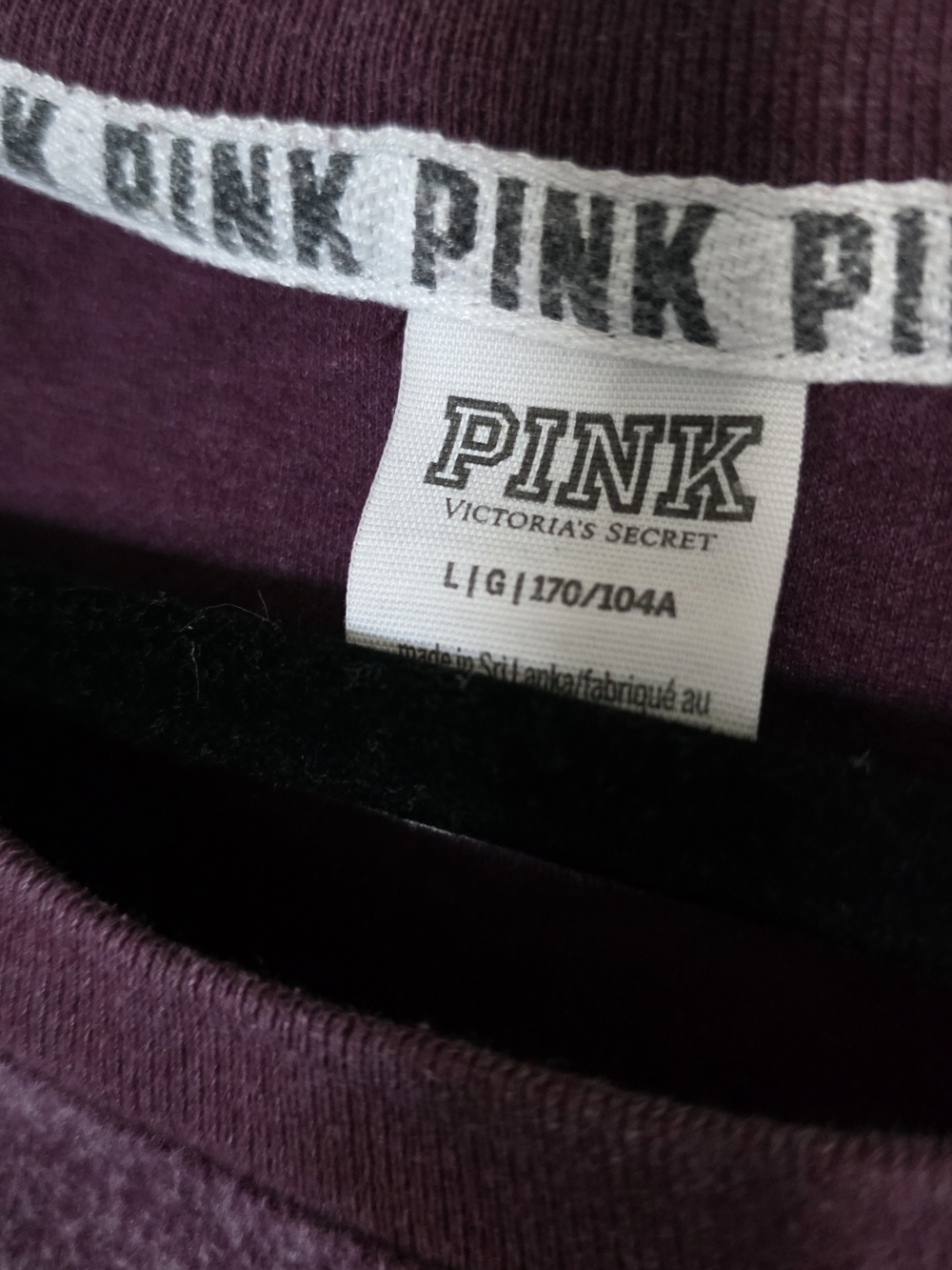 Victoria’s Secret PINK Plum Crewneck Sweatshirt Women’s Large Cozy Lounge - Picture 2 of 4